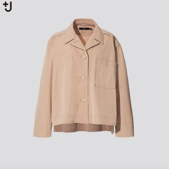 Uniqlo +J Oversized Shirt Jacket in Beige Color - Picture 1 of 8
